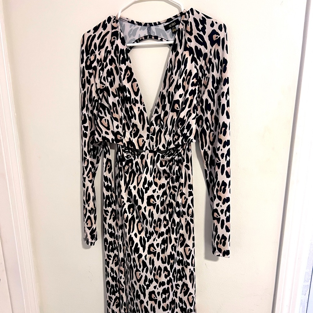 NWT AFRM Animal Print cutout maxi dress